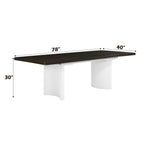 Carene Dining Table with Leaf - Brown and White