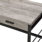 Disho Weathered Writing Desk with USB Ports - Oak