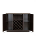 Espresso Wine Cabinet with 18-Bottle Rack - Hazen Collection