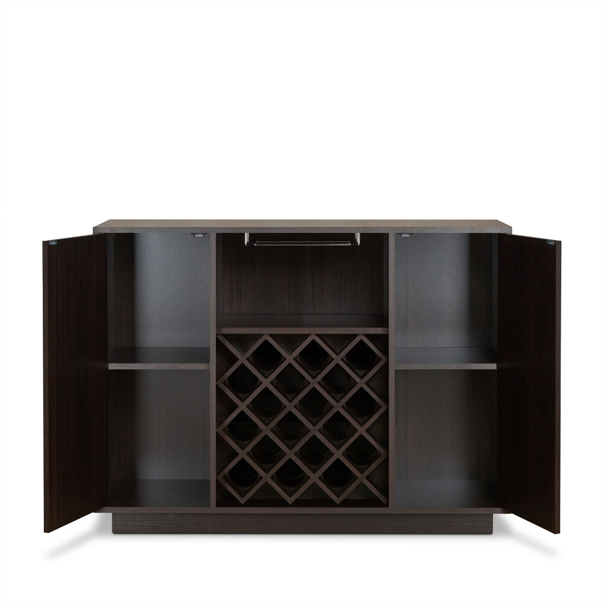 Espresso Wine Cabinet with 18-Bottle Rack - Hazen Collection