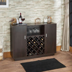 Espresso Wine Cabinet with 18-Bottle Rack - Hazen Collection