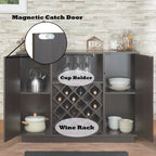 Espresso Wine Cabinet with 18-Bottle Rack - Hazen Collection