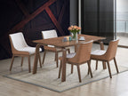 Ginny Walnut Dining Table with Modern Rectangular Design - Dark Brown