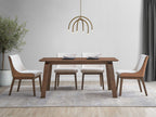 Ginny Walnut Dining Table with Modern Rectangular Design - Dark Brown