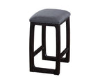 Gray Counter Height Stool with Backless Design - Fabric Seat
