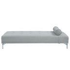 Gray Velvet Sofa Bed with Pillow - Convertible Chaise