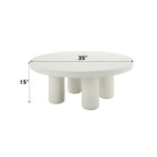 Loanna White Coffee Table with Hardwood & Birch Veneer – White