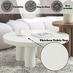 Loanna White Coffee Table with Hardwood & Birch Veneer – White