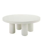 Loanna White Coffee Table with Hardwood & Birch Veneer – White