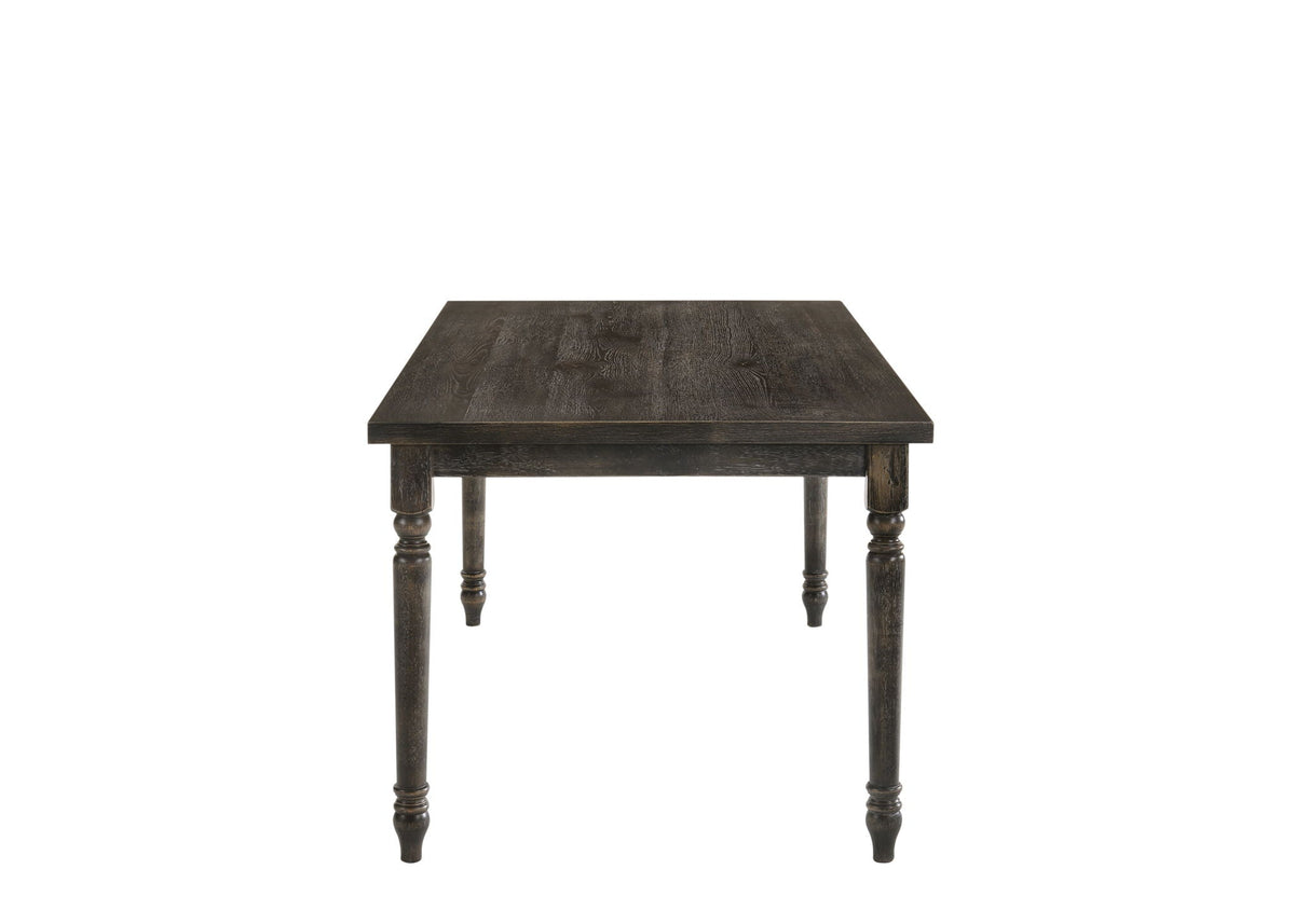 Weathered Gray 7 Piece Dining Room Set with Fabric Chairs - Gray