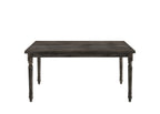 Weathered Gray 7 Piece Dining Room Set with Fabric Chairs - Gray
