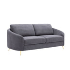 Yuina Linen Sofa with Chrome Legs - Dark Gray