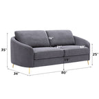 Yuina Linen Sofa with Chrome Legs - Dark Gray