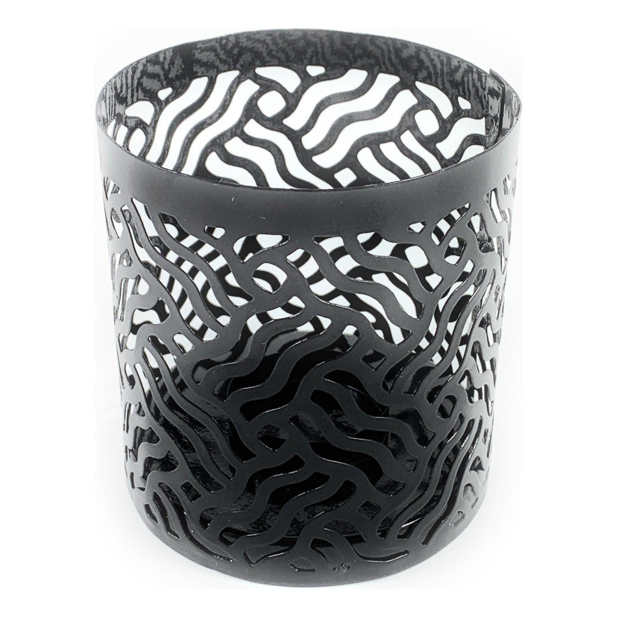 Vibhsa Votive Candle Holders | Set of 2, Grey, Laser-Cut Design