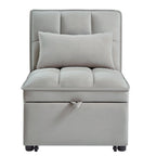 4 in 1 Multi-Function Single Sofa Bed with Adjustable Backrest - Gray