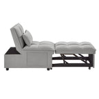 4 in 1 Multi-Function Single Sofa Bed with Adjustable Backrest - Gray