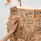 Wooden 3d LED Map of USA - Gold (B2B)