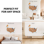 Wooden 3d LED Map of USA - Gold (B2B)